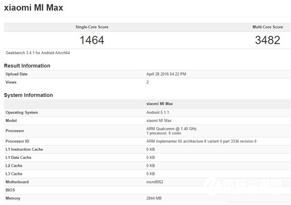 小米Max高配版跑分曝光 驍龍650+3GB內(nèi)存