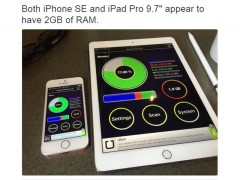 蘋果iPhone SE和9.7寸iPad Pro均搭載2GB內存